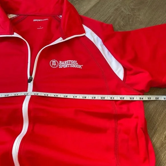 Barstool Sportsbook Red Zip Up Jacket ~ Sport-tek ~ Men’s Size L - Picture 11 of 15